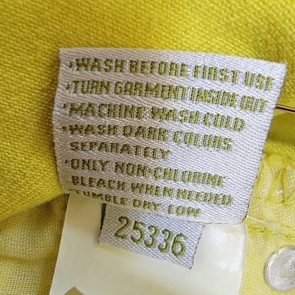 Garent Hill Chartreuse 5 Pocket Modern Denim Pencil Skirt Size 4 Petite EUC - Picture 6 of 9